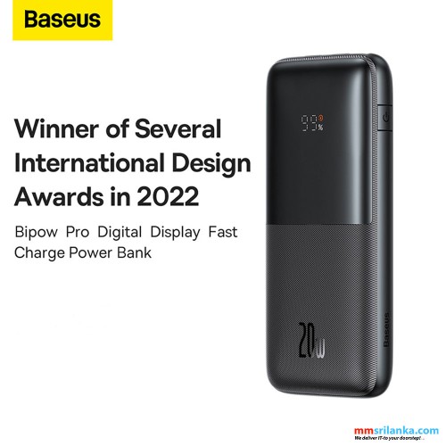 Baseus Bipow Pro 10000mAh 22.5W Digital Display Fast Charge Power Bank Black